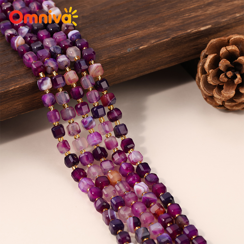 Women Accessories In Wholesale - Purple line agate Stone Natural Handmade