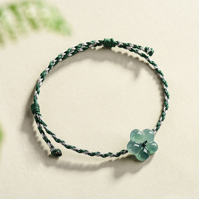 Women Accessories Bracelet - Burmese Jadeite Flower Bracelet Natural Jade