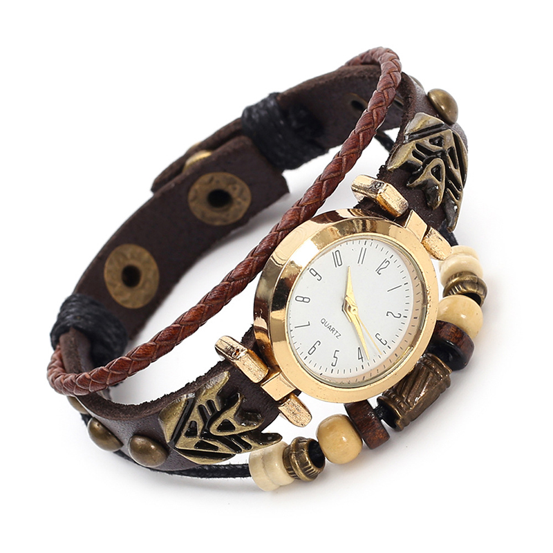 Vintage Leather Quartz Watch H - Women Accessories Pk 评论和价格