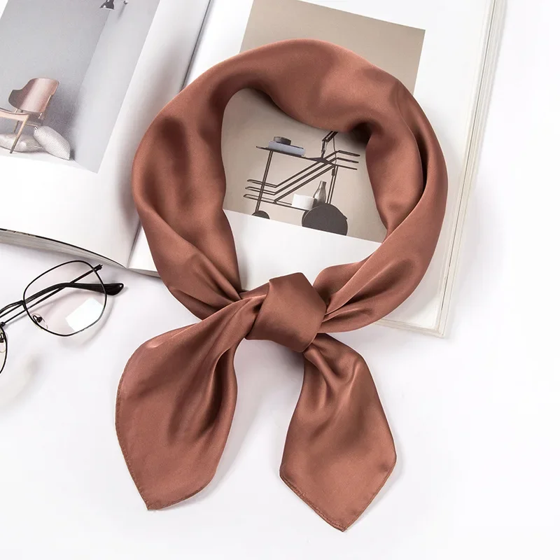 Satin Scarf Women 70cm Solid C - Women Accessories In Wholesale 评论和价格