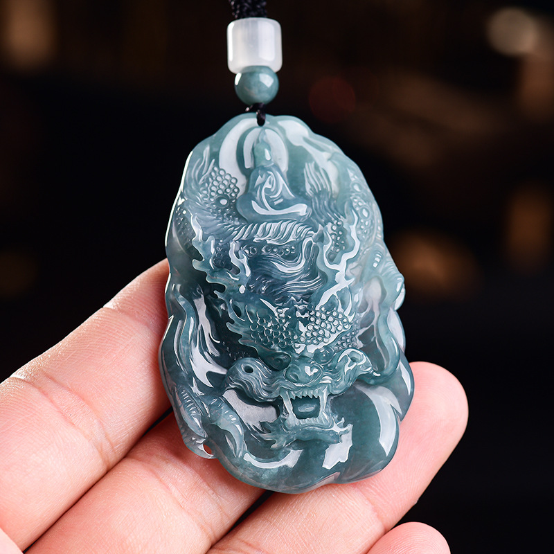 Natural Burmese Jadeite Dragon - Women Accessories Jewelry 评论和价格