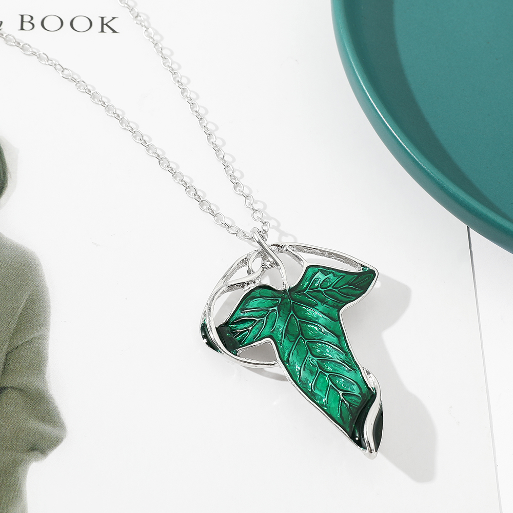 Vintage Green Leaf Pendant Nec - Women Accessories Trendy 评论和价格