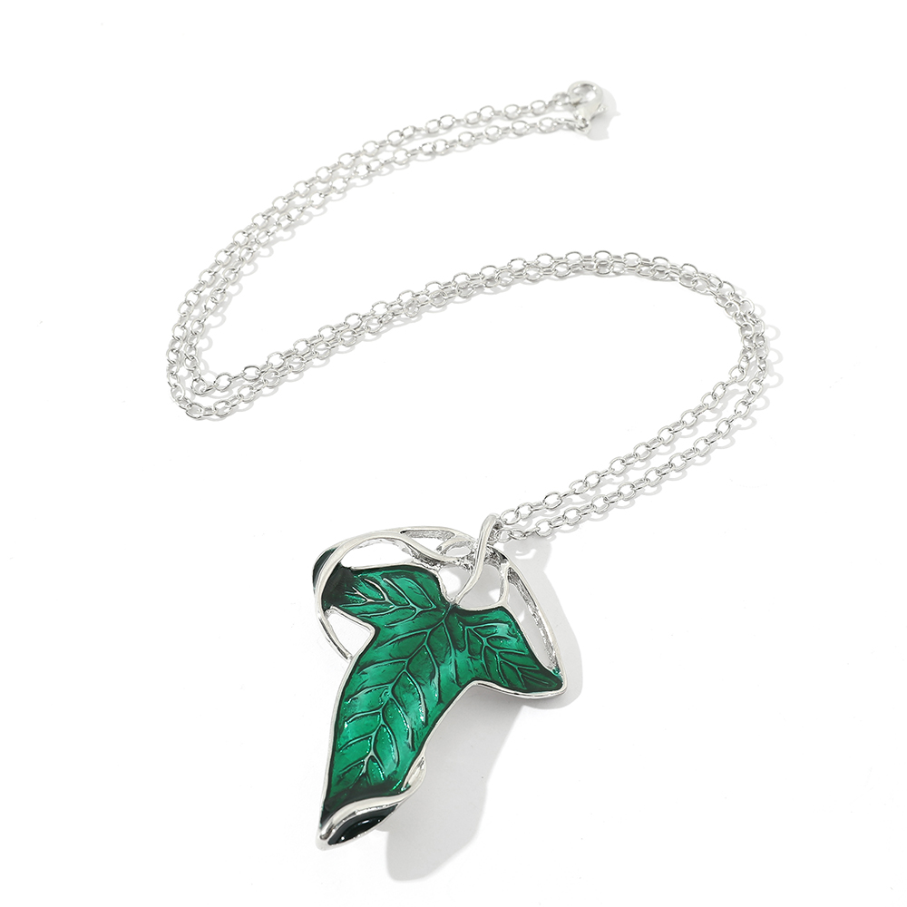 Vintage Green Leaf Pendant Nec - Women Accessories Trendy 评论和价格