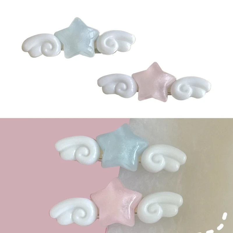 New Jelly Pink Star Wings Hair - Women Accessories Pk 评论和价格
