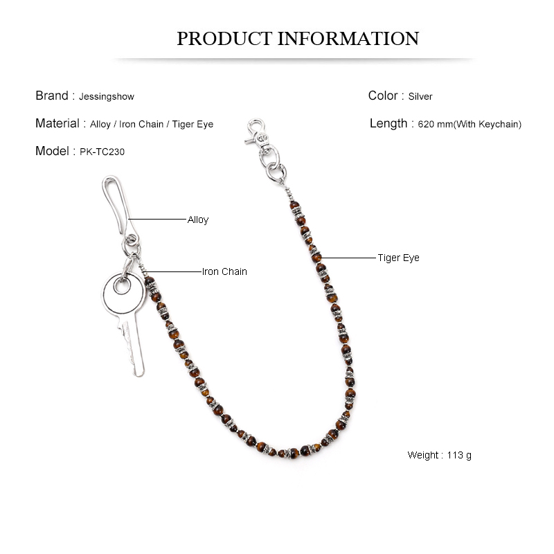Hip Hop Punk Tiger Eye Beaded  - Women Accessories Pk 评论和价格