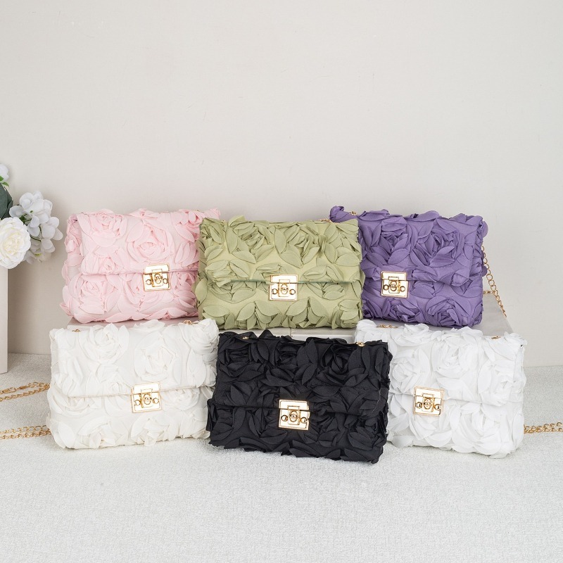3D Rose Floral Satin Evening B - Women'S Accessories Purse 评论和价格