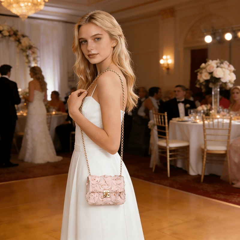 3D Rose Floral Satin Evening B - Women'S Accessories Purse 评论和价格