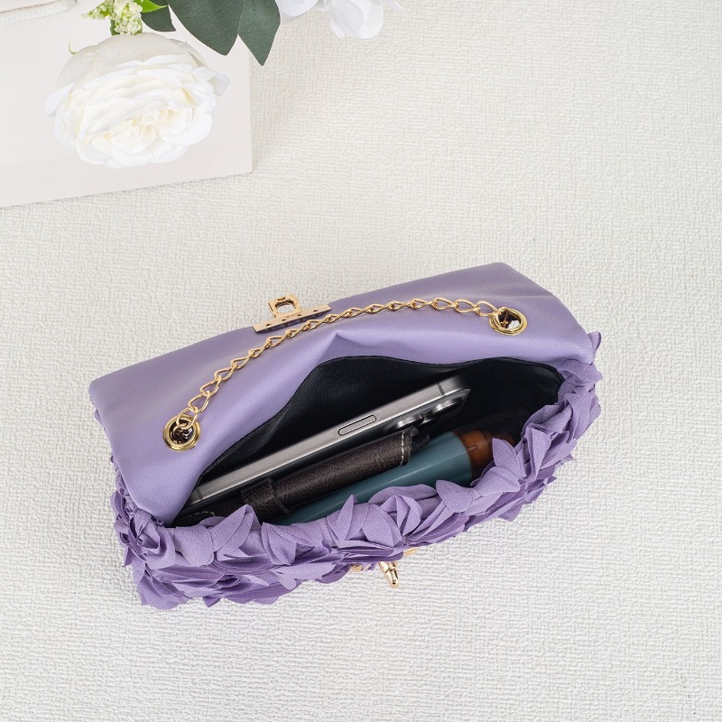 3D Rose Floral Satin Evening B - Women'S Accessories Purse 评论和价格