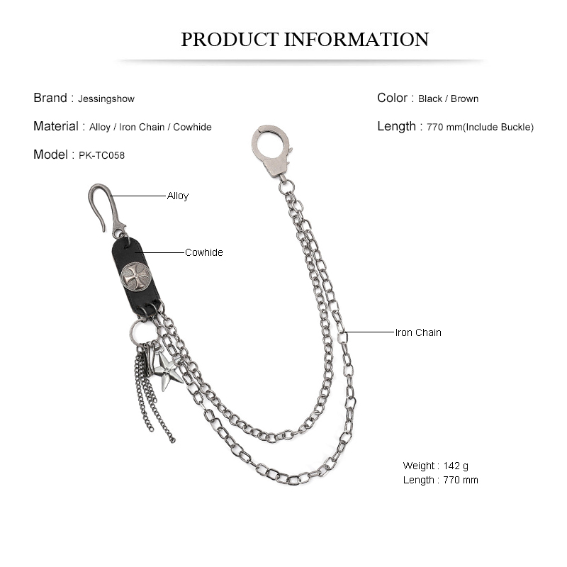 Punk Steet Cowhide Keychains C - Women Accessories Pk 评论和价格