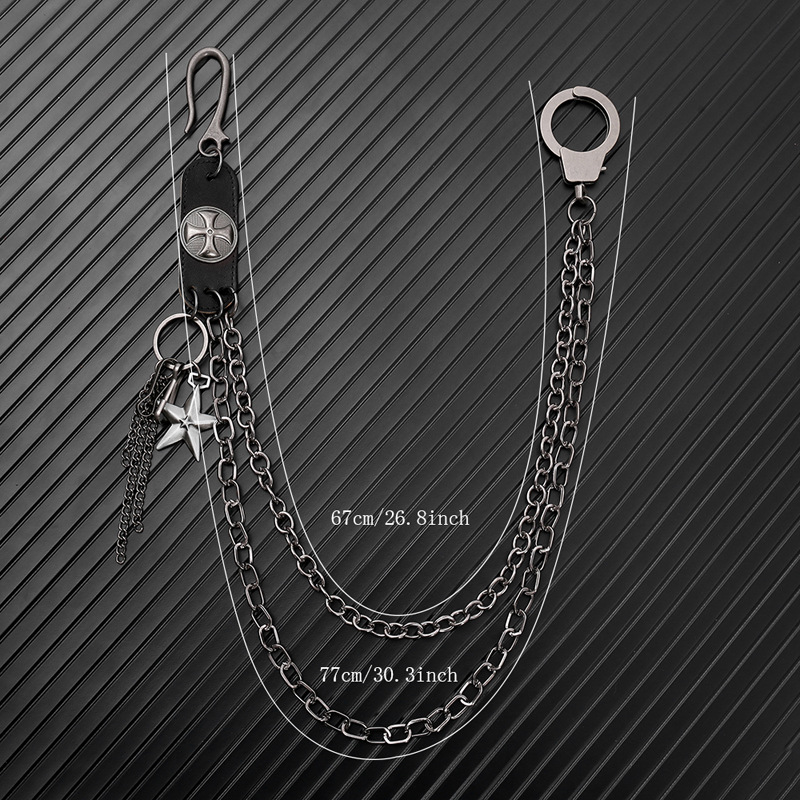 Punk Steet Cowhide Keychains C - Women Accessories Pk 评论和价格
