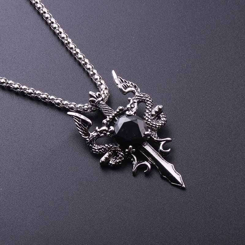 Double Dragon Black Gem Cross  - Women Accessories Trendy 评论和价格