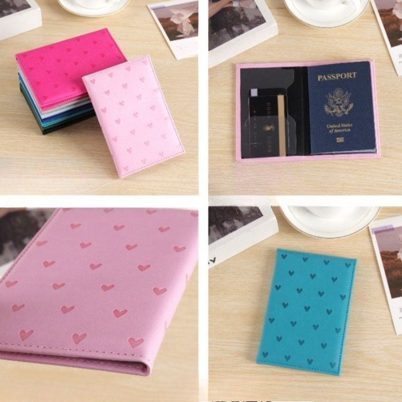Cute Heart Print Passport Cove - Women'S Accessories Wallet 评论和价格